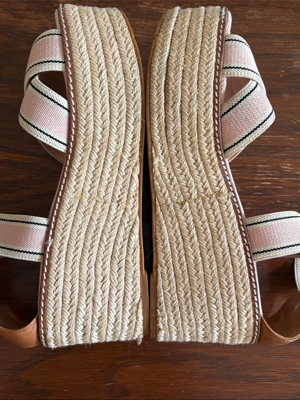 TORY BURCH Frieda Espadrille Platform Sandals Size 7
